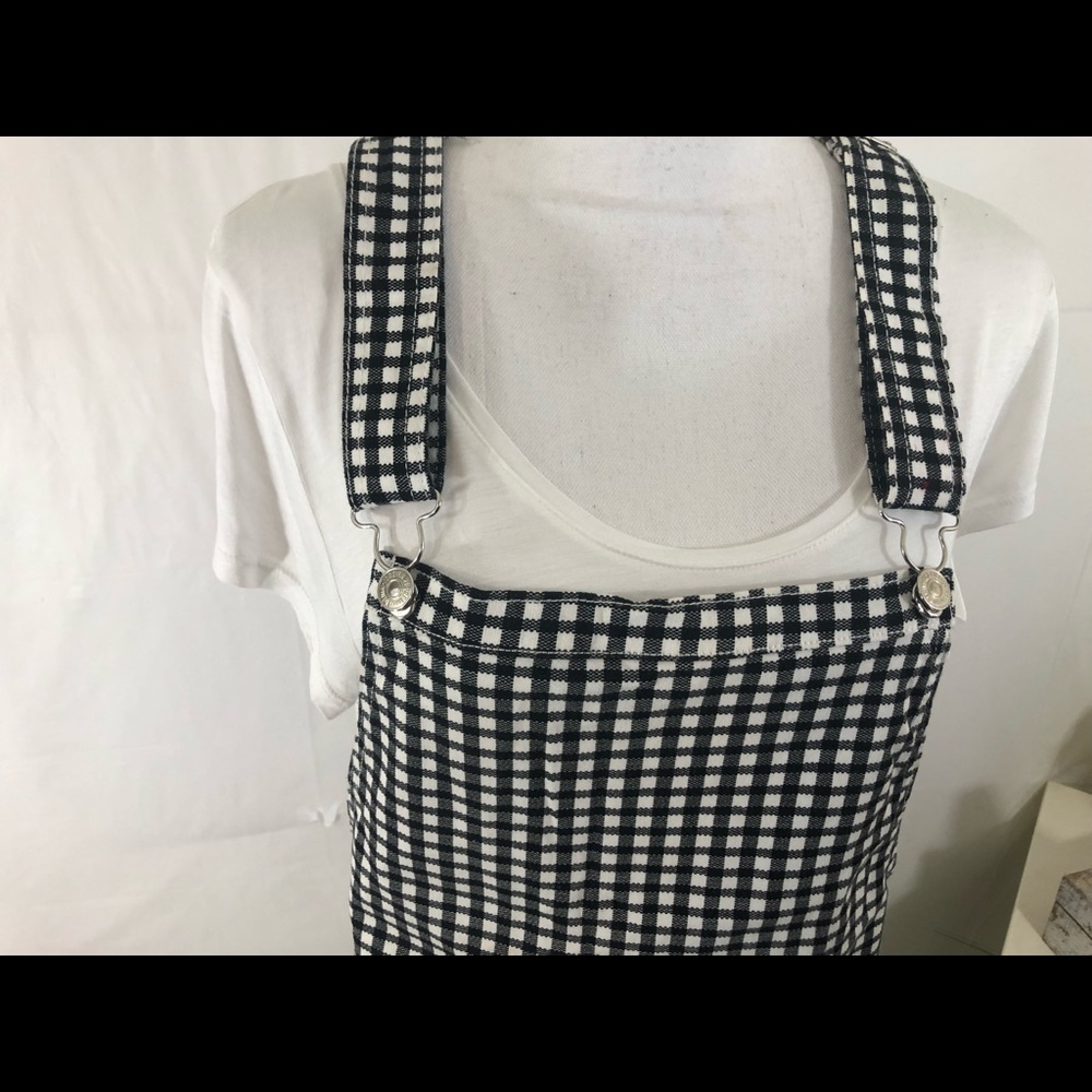 Forever 21 black and white checkered overall dress - Picture 3 of 8